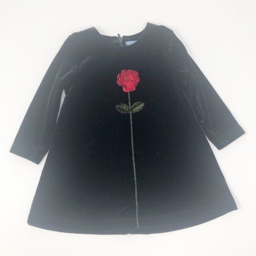 The Children's Place Little Black Velvet Dress 6-9M